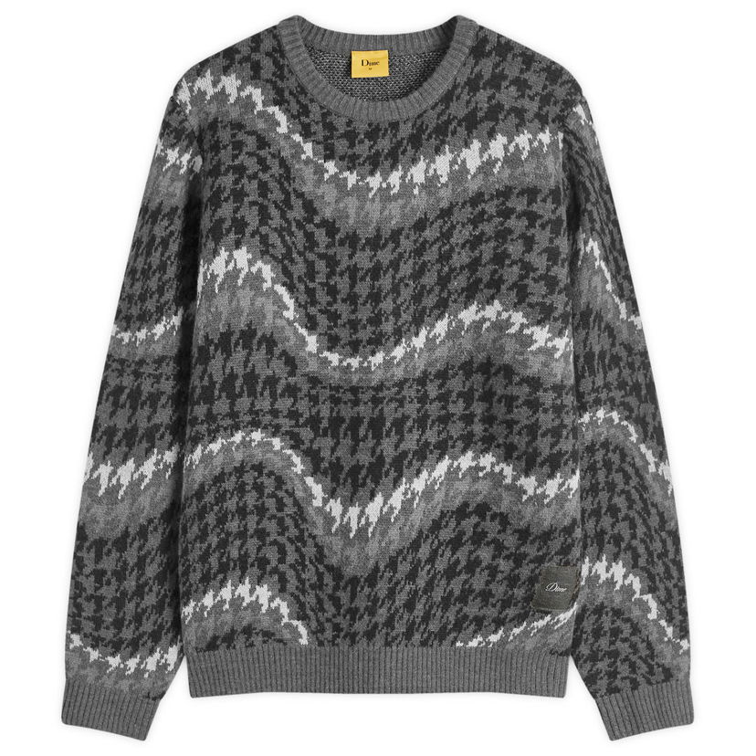Sweater Dime Houndstooth Knit Sweater Grå | DIMEHO247COA