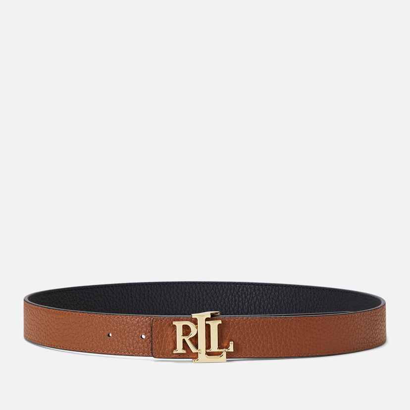 Bælter Polo by Ralph Lauren Lauren Ralph Lauren Women's Reversible 30 Medium Belt - Black/Lauren Tan - S Brun | 412912039001