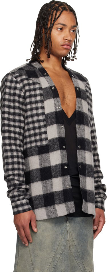 Skjorte Rick Owens Concordians Larry Fogpocket Plaid Flannel Overshirt with Snap Buttons Flerfarvet | RU02E1757 WJPWMP, 1