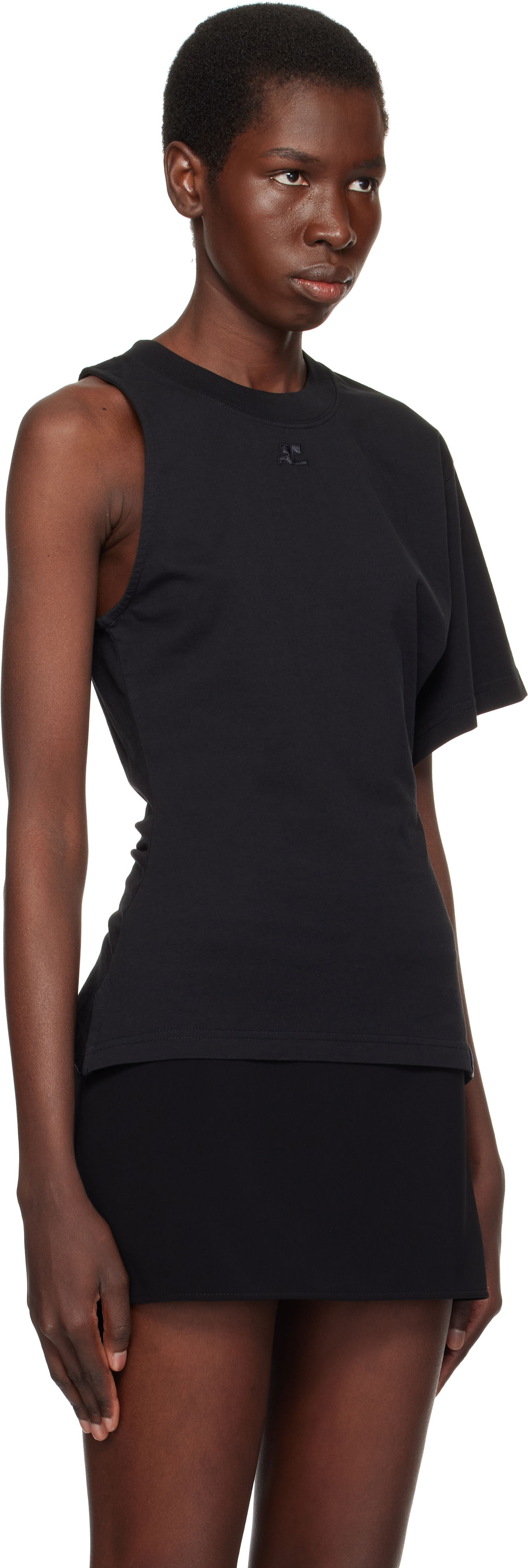 Tanktop Courrèges Courrèges Scuba One-Sleeve T-Shirt Sort | 225JTS201JS0107, 1