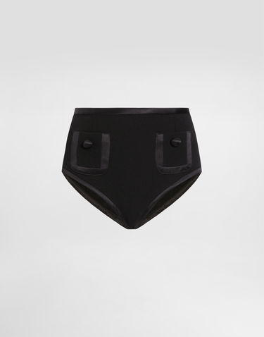 Trusser Dolce & Gabbana Dolce & Gabbana High-Waisted Wool Panties Sort | FTC99TFU2TZN0000, 0
