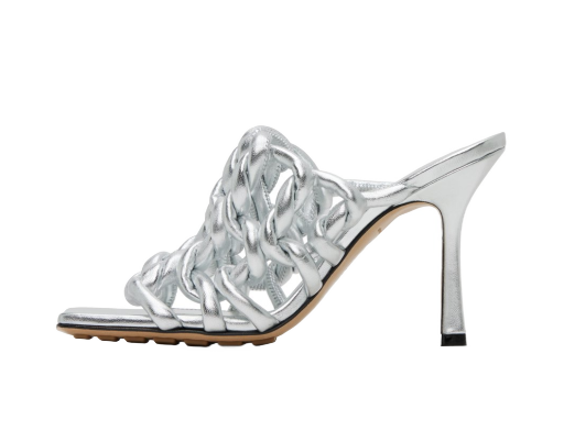 Sneakers og sko Bottega Veneta Stretch Mule Heeled Sandals "Silver" Grå | 716242 V29N0