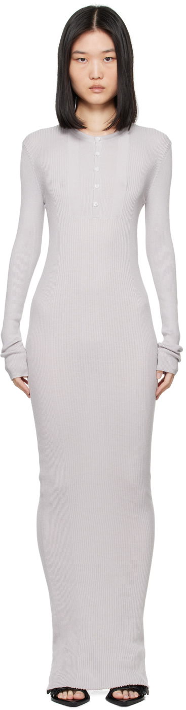 Kjole Ann Demeulemeester Ann Demeulemeester Enza Maxi Dress Grå | 2401-W-KN27-KN035-070