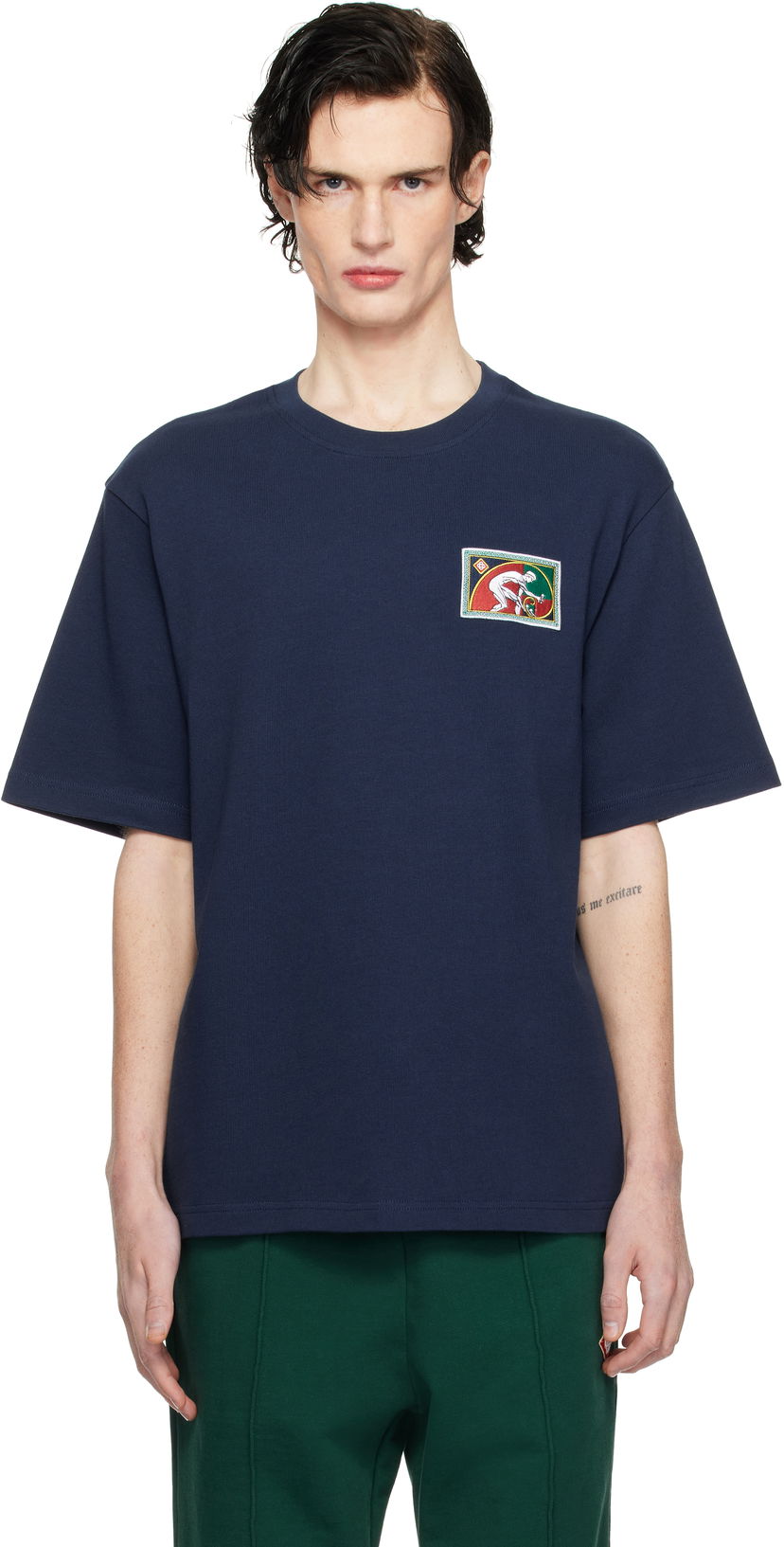 T-shirt Casablanca Fibonacci Patch T-Shirt Mørkeblå | MPS25-JTS-027-03