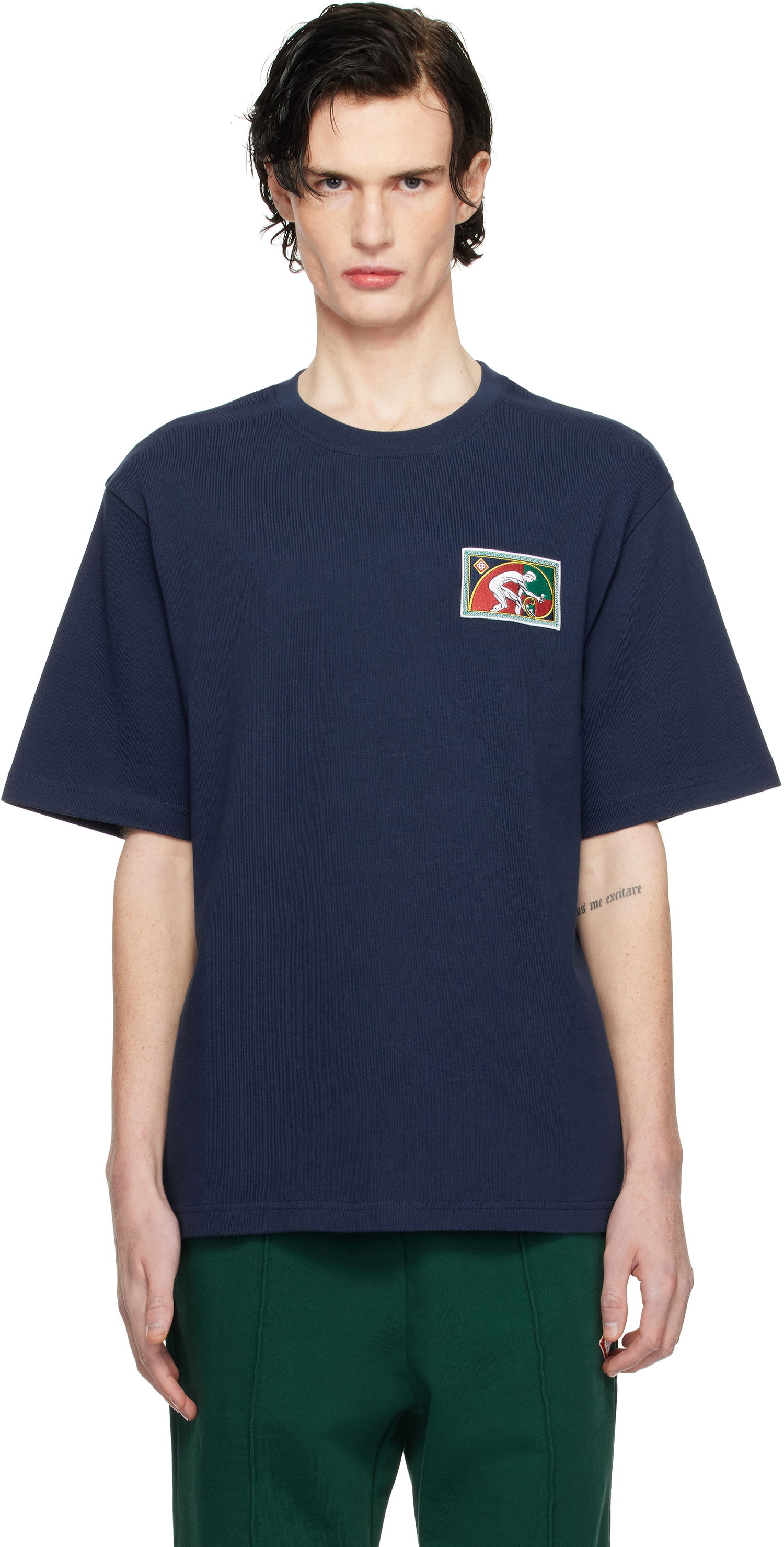 T-shirt Casablanca Fibonacci Patch T-Shirt Mørkeblå | MPS25-JTS-027-03, 0