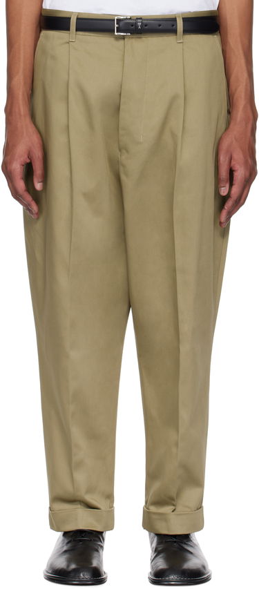 Bukser AMI AMI Paris Cotton Carrot Oversized Trousers Beige | HTR121.CO0103, 0