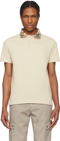 Burberry Check Collar Cotton Polo