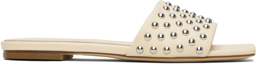 Tilbehør Aeyde Aeyde Anna Studded Leather Sandals Beige | A11-FS-BRNS08FL185-SS25-100-007