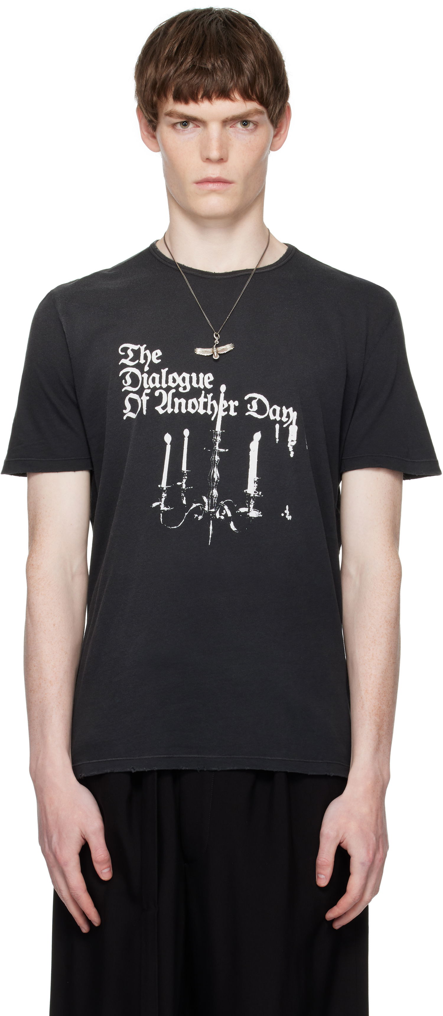 T-shirt Ann Demeulemeester Ann Demeulemeester Standard Chandelier Print T-Shirt Sort | B0012877-FA637-098, 0