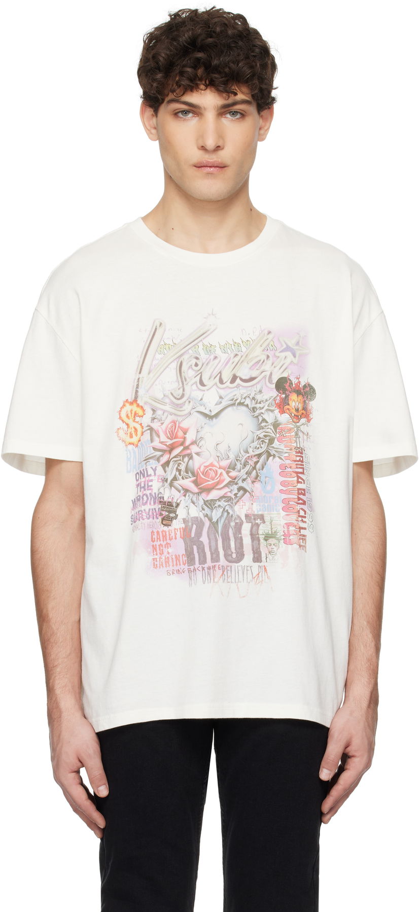 T-shirt Ksubi Ksubi Sketch Biggie Graphic T-Shirt Hvid | MPS25TE002