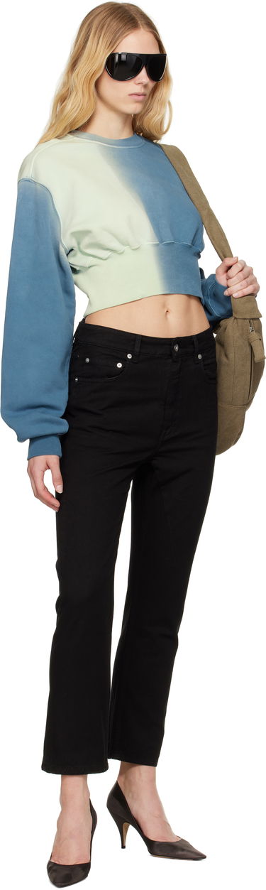 Sweater Rick Owens Rick Owens DRKSHDW Tatlin Cropped Gradient Sweatshirt Blå | DS01E3225 FDEG, 3