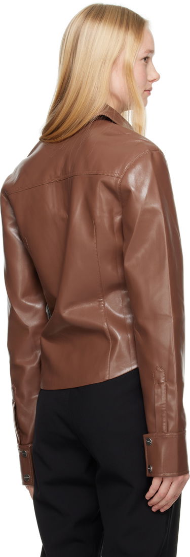 Skjorte Nanushka Nanushka Bogna Vegan Leather Shirt Brun | NW25SSJK21275, 2