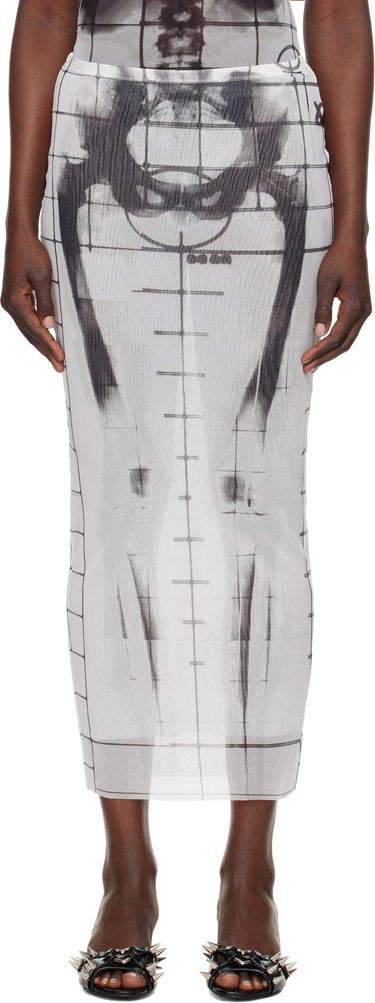Nederdel Jean Paul Gaultier Jean Paul Gaultier 'The Squeletor' Mesh Maxi Skirt Hvid | 25/33-F-JU144-T580-0100, 0