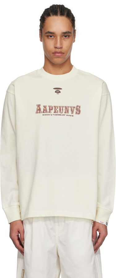 Sweatshirt AAPE by A Bathing Ape AAPE by A Bathing Ape 'AAPE' Theme Long Sleeve T-Shirt Hvid | AAPLTM1620XXNIVX, 0