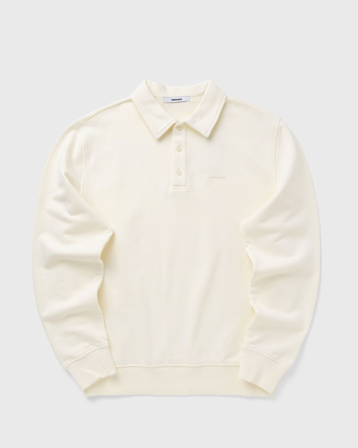 Sweatshirt Edmmond Studios Mini Logo Long-Sleeve Polo Sweatshirt Beige | 325-40-05010, 0