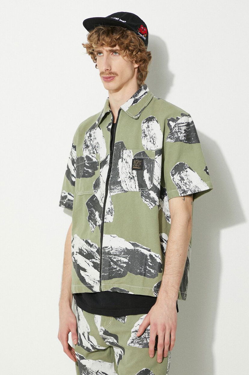 Skjorte MARKET Work Shirt With Classic Collar Grøn | 369000152