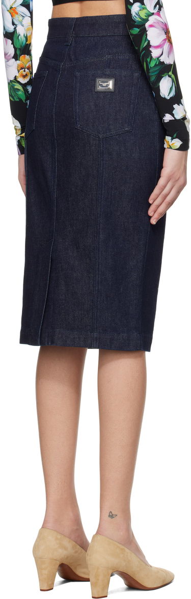 Nederdel Dolce & Gabbana Dolce&Gabbana Stretch Five Pocket Pencil Denim Midi Skirt Blå | F4CYAD G8MS5, 2