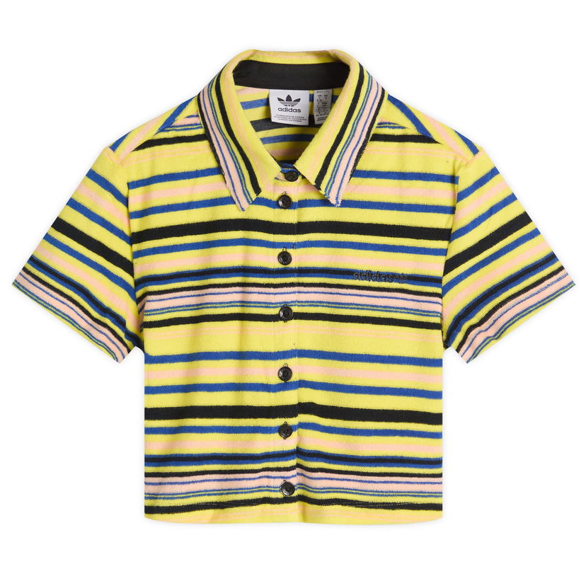 T-shirt adidas Originals Women's Towel Button-Up T-Shirt, Size Large Gul | JC5333