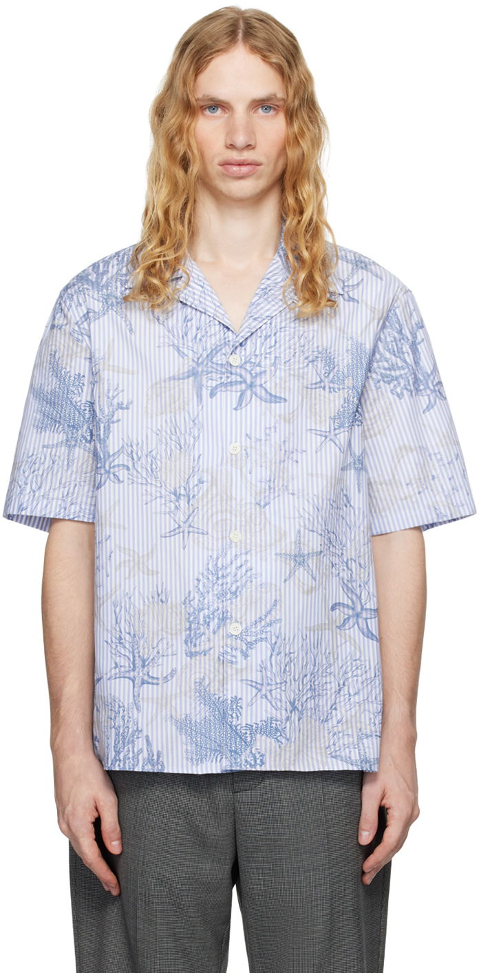 Skjorte Versace Barocco Sea Striped Shirt Blå | 1016206_1A11387, 0