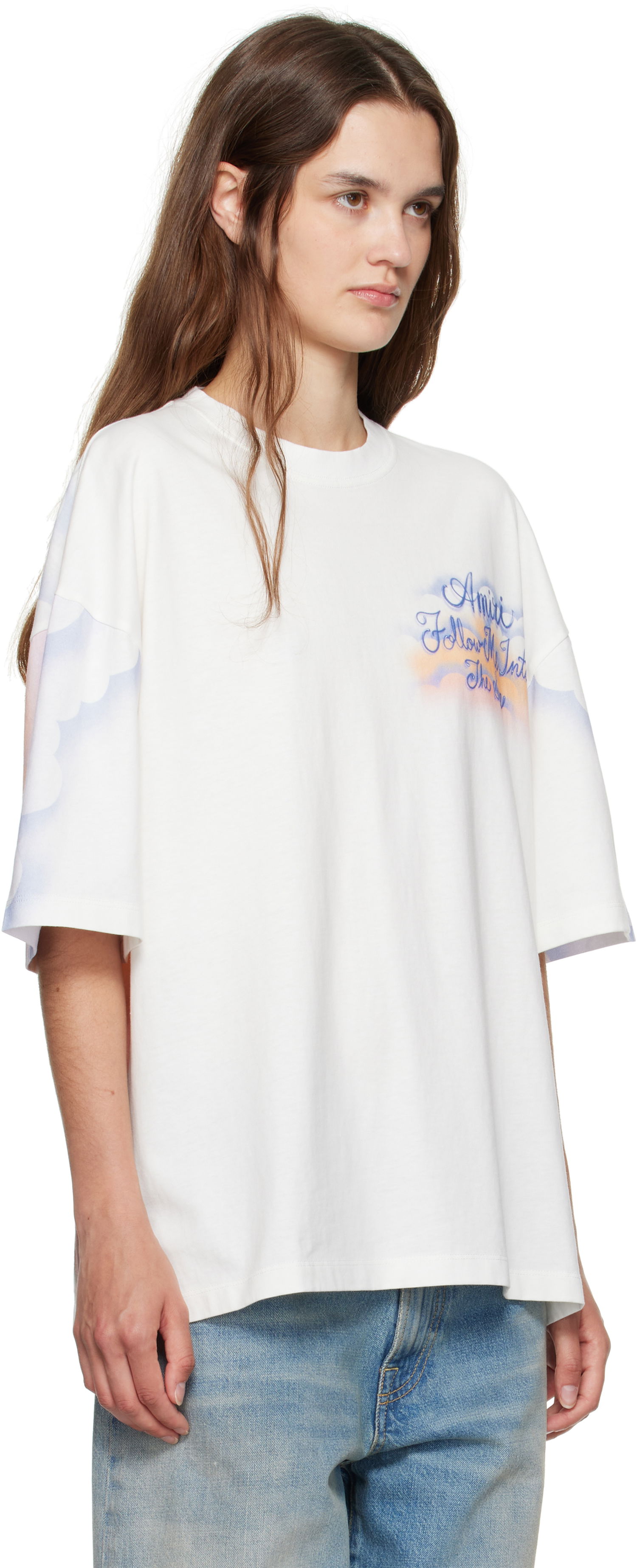 T-shirt AMIRI AMIRI 'Follow Me' Oversized T-Shirt Hvid | AWJYTE1070, 1
