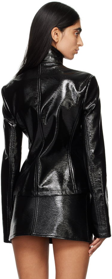 Bomberjakke Courrèges Embossed-Logo Patent Leather Jacket Sort | 324CBL194VY0014, 2