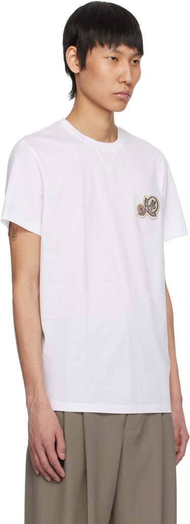T-shirt Moncler Moncler Double Logo Patch Cotton T-Shirt Grøn | K10918C000768390Y, 4