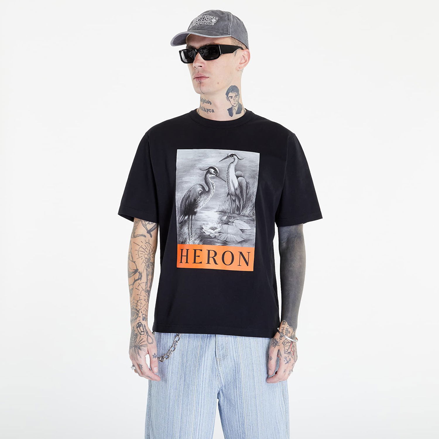 T-shirt HERON PRESTON NF Heron BW Sort | HMAA032C99JER0031010, 0