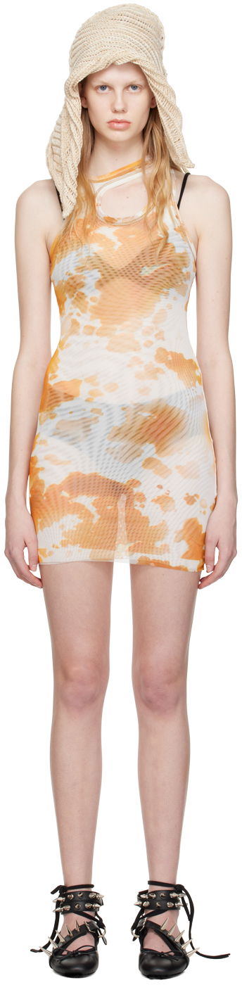 Kjole Ottolinger Ottolinger Cutout Tie-Dye Mini Dress Orange | 100815