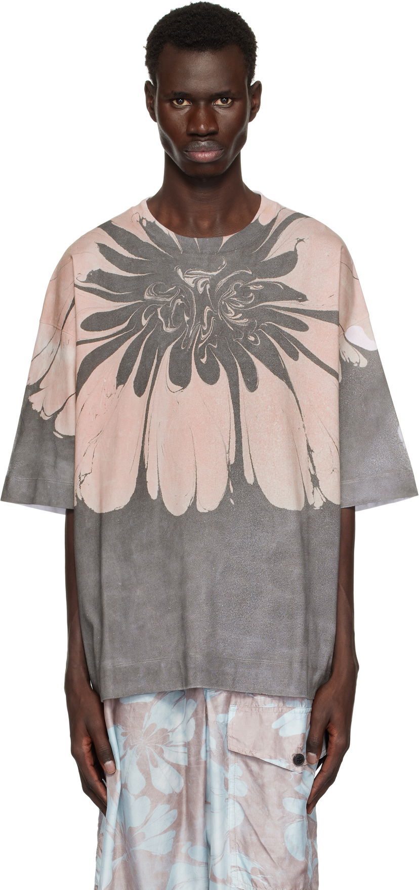 T-shirt Dries Van Noten Dries Van Noten Floral Print T-Shirt Lyserød | 251-021114-1603