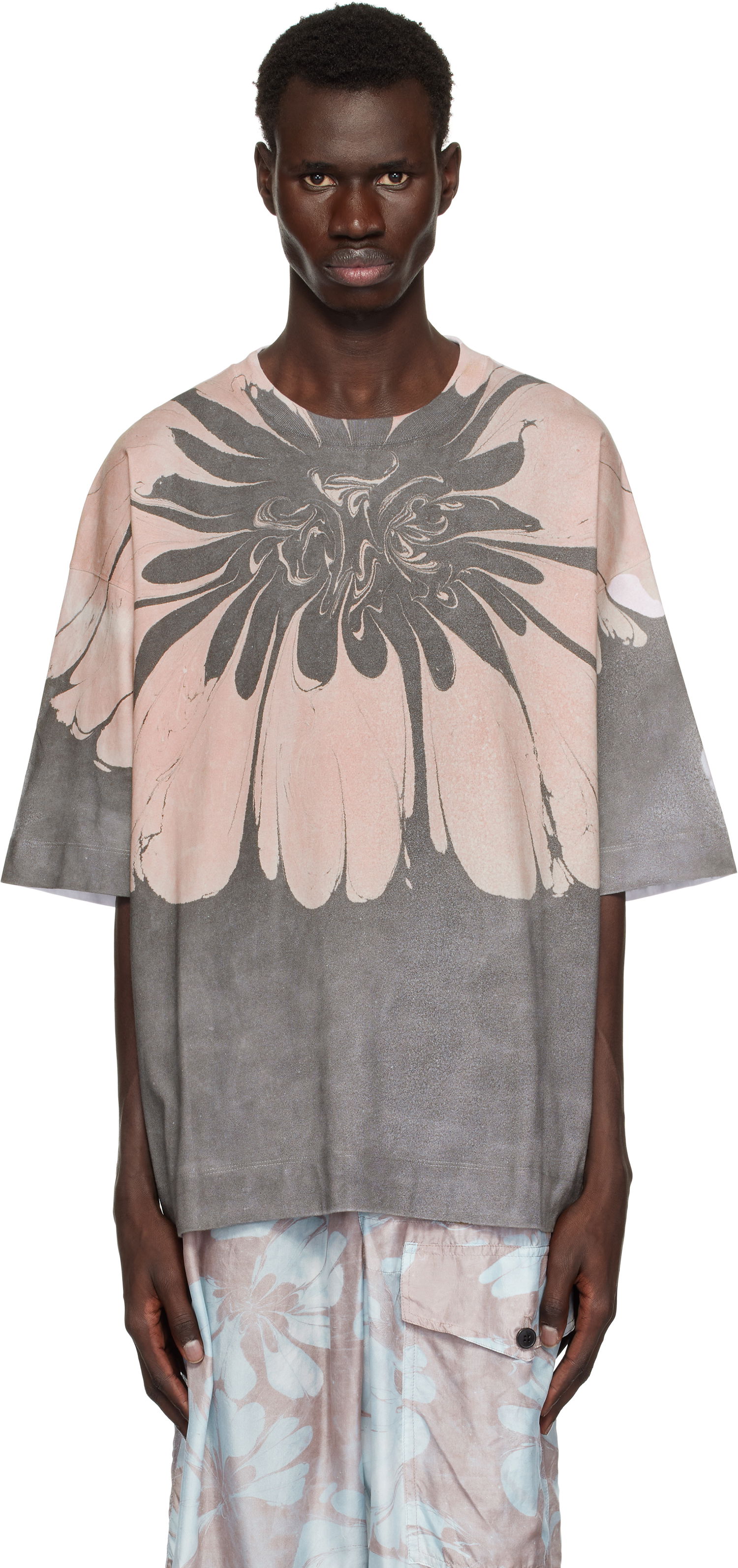 T-shirt Dries Van Noten Dries Van Noten Floral Print T-Shirt Lyserød | 251-021114-1603, 0