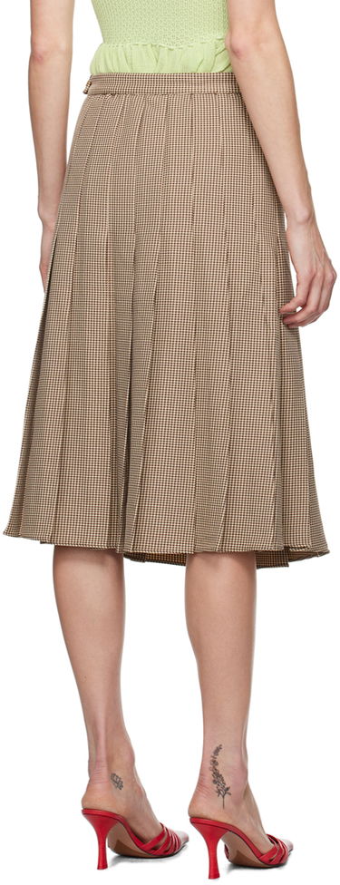 Nederdel GUIZIO Guizio Gibson Houndstooth Pleated Midi Skirt Brun | P24305W087, 2