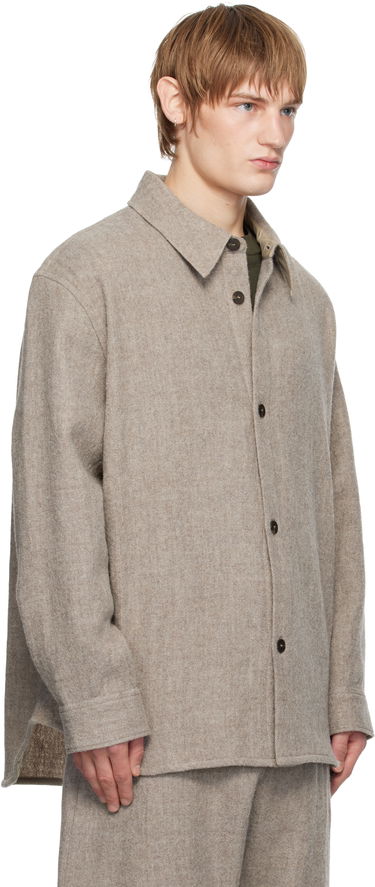 Skjorte Studio Nicholson Studio Nicholson Deck Wool Shirt Beige | DECK SNM - 1296, 1