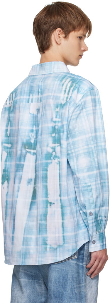 Skjorte Andersson Bell Andersson Bell Trompe L'oeil Printed Check Shirt Blå | atb1340m, 2
