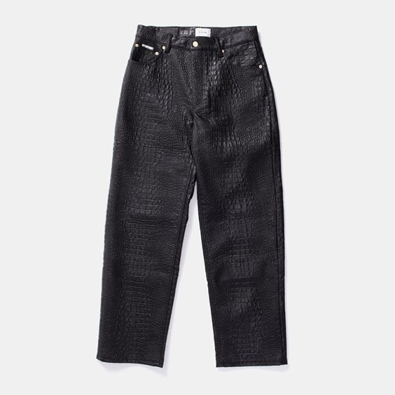 Jeans Eytys Eytys Benz Croc-Embossed Leather Pants Sort | A039037