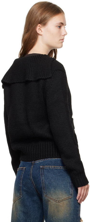 Sweater We11done Sailor Knit Cardigan Sort | WD-KC2-24-632-W-BK, 2