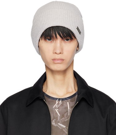 Beanie Han Kjøbenhavn Logo-Appliqued Ribbed Knit Beanie Grå | A-133070, 0