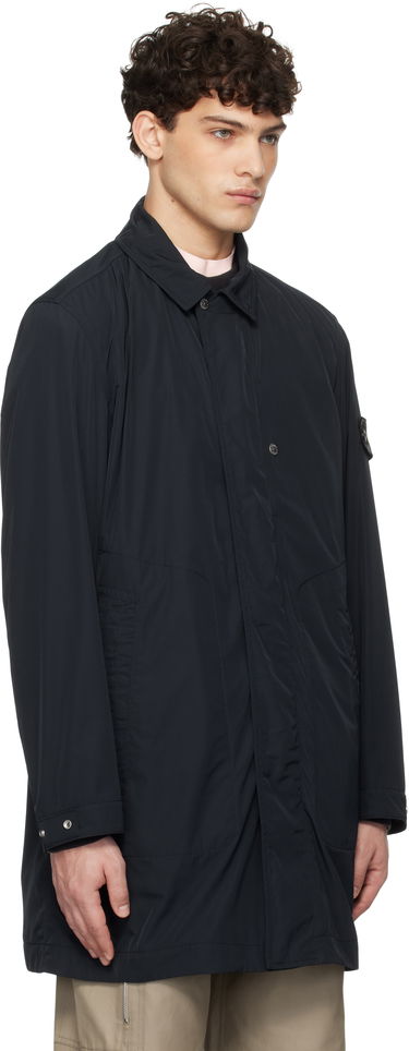 Regnfrakke Stone Island Stone Island Micro Twill Coat Mørkeblå | K1S15 7100009 S0026, 1