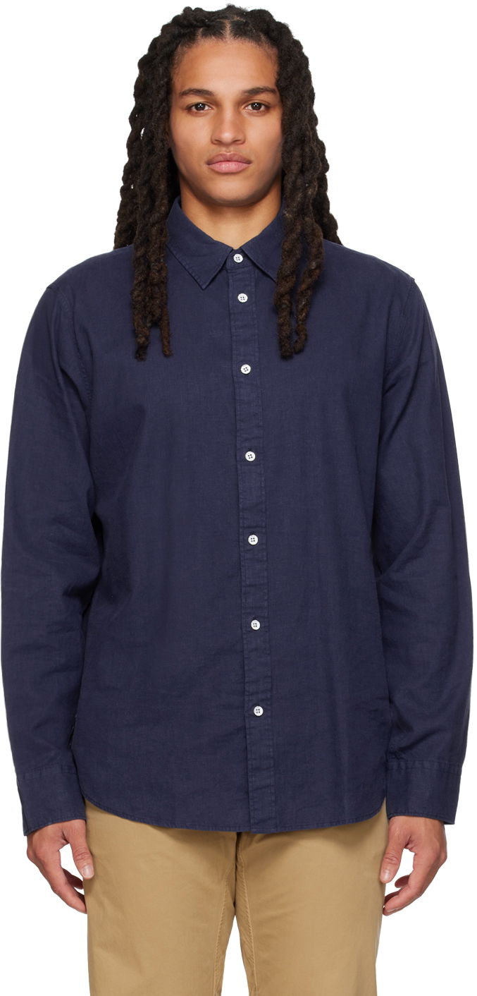 Skjorte rag & bone Rag & Bone Gus Button-Down Shirt Mørkeblå | MBW23PA440CHML