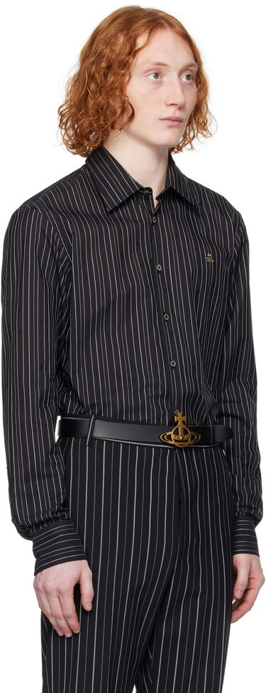 Skjorte Vivienne Westwood Vivienne Westwood Pinstripe Button-Down Shirt Sort | 2401000J-W0126-, 1