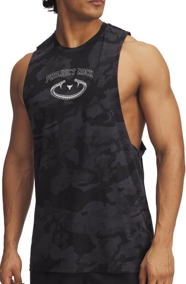 Tanktop Under Armour Project Rock Camo Training Tank Top Sort | 1389978-016
