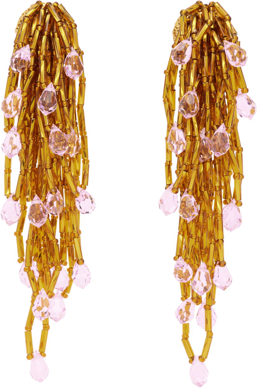 Øreringe KIKO KOSTADINOV Kiko Kostadinov Cowen Pink & Gold Beaded Drop Earrings Lyserød | KKWAW25ER03-158