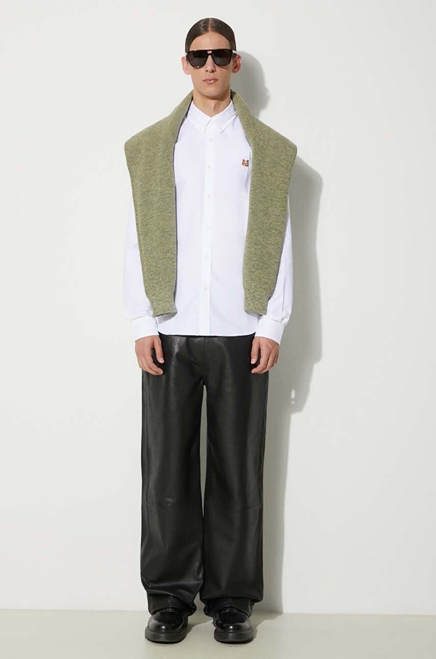 Skjorte MAISON KITSUNÉ Maison Kitsuné Mini Fox Head Classic BD Shirt - Regular Fit Button-Down Hvid | MM00413WC2010, 1