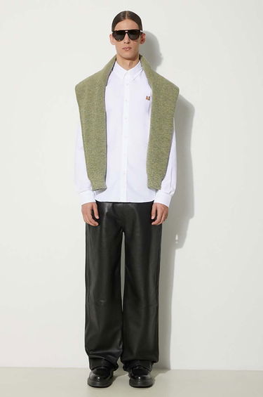 Skjorte MAISON KITSUNÉ Maison Kitsuné Mini Fox Head Classic BD Shirt - Regular Fit Button-Down Hvid | MM00413WC2010, 1