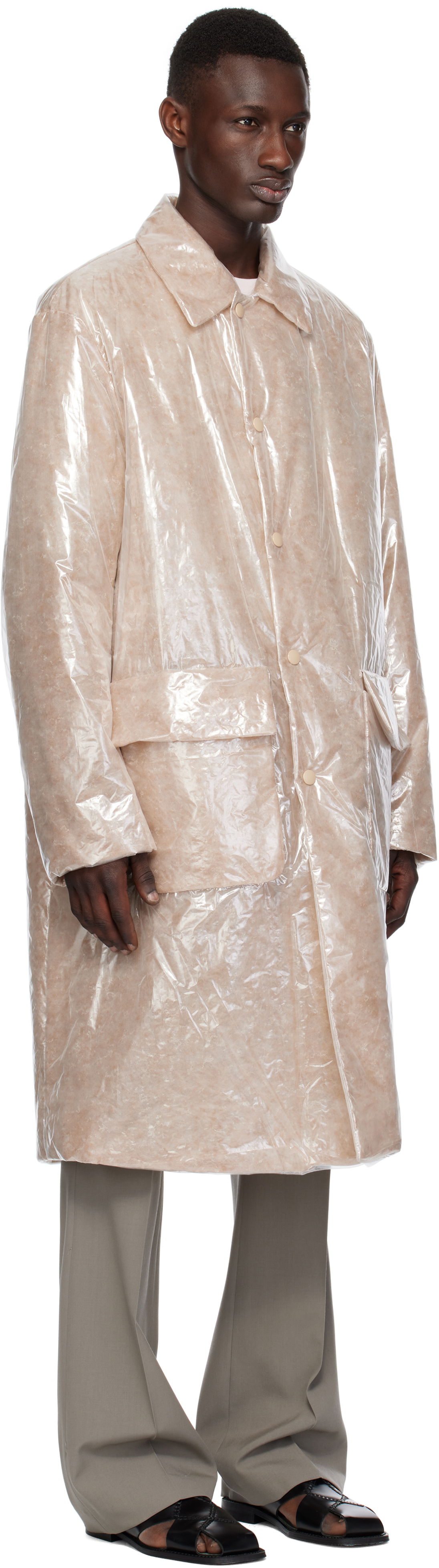 Regnfrakke Dries Van Noten Dries Van Noten Loose Fit Mac Coat Beige | 251-020222-1257, 1