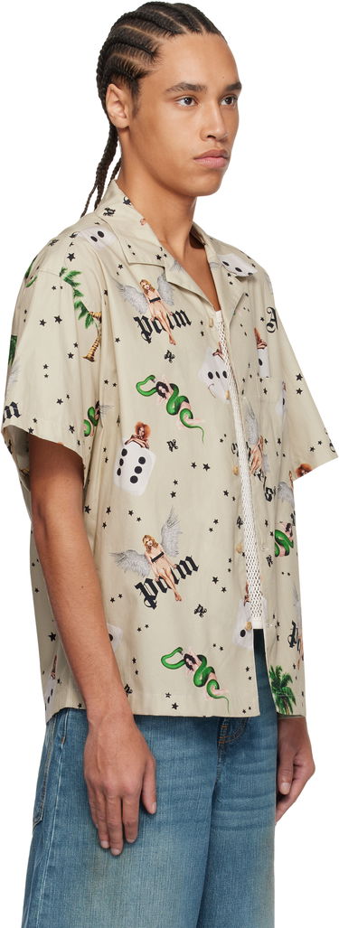 Skjorte Palm Angels Palm Angels Pin Up Bowling Shirt Beige | PMGG00AS25FAB0050B84, 1