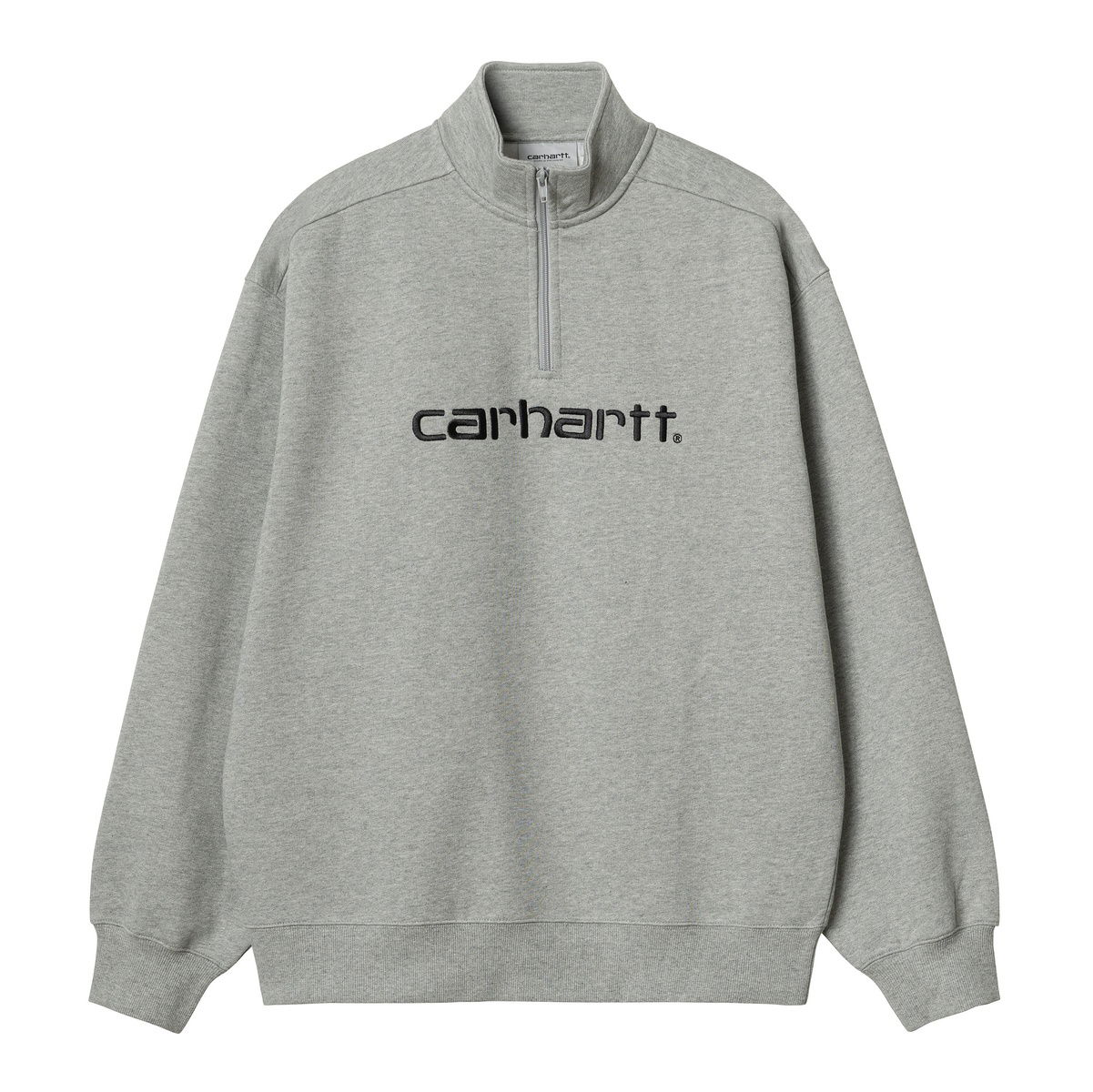Sweatshirt Carhartt WIP Script Half Zip Sweatshirt "Grey Heather / Black" Grå | A232037_00K_XX, 0