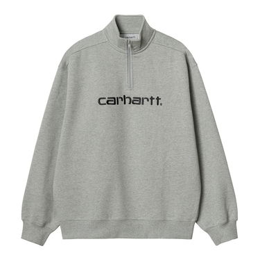 Sweatshirt Carhartt WIP Script Half Zip Sweatshirt "Grey Heather / Black" Grå | A232037_00K_XX, 0