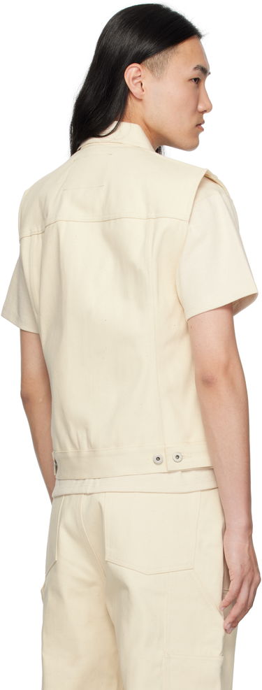 Vest Rick Owens Rick Owens DRKSHDW Hollywood SL Trucker Denim Vest Hvid | DL01E6798 HNJP, 2