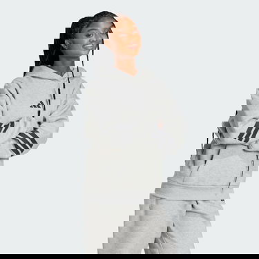 Sweatshirt adidas Performance 3-Stripes Hoodie with Drawstring Grå | JE0181, 2