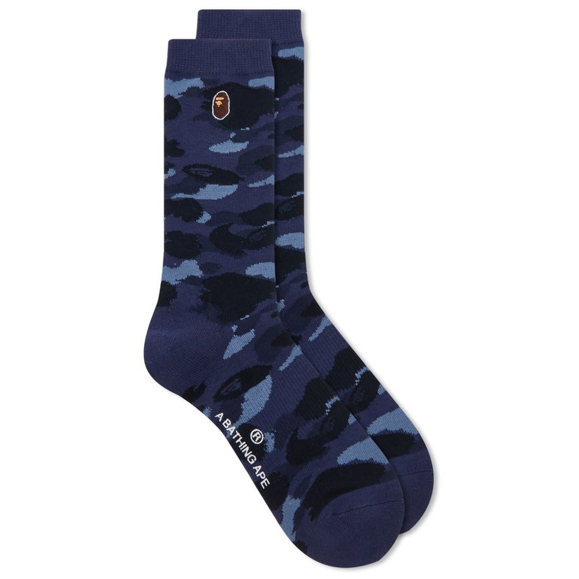 Sokker BAPE A Bathing Ape Colour Camo One Point Socks Mørkeblå | 001SOK301003M-NVY